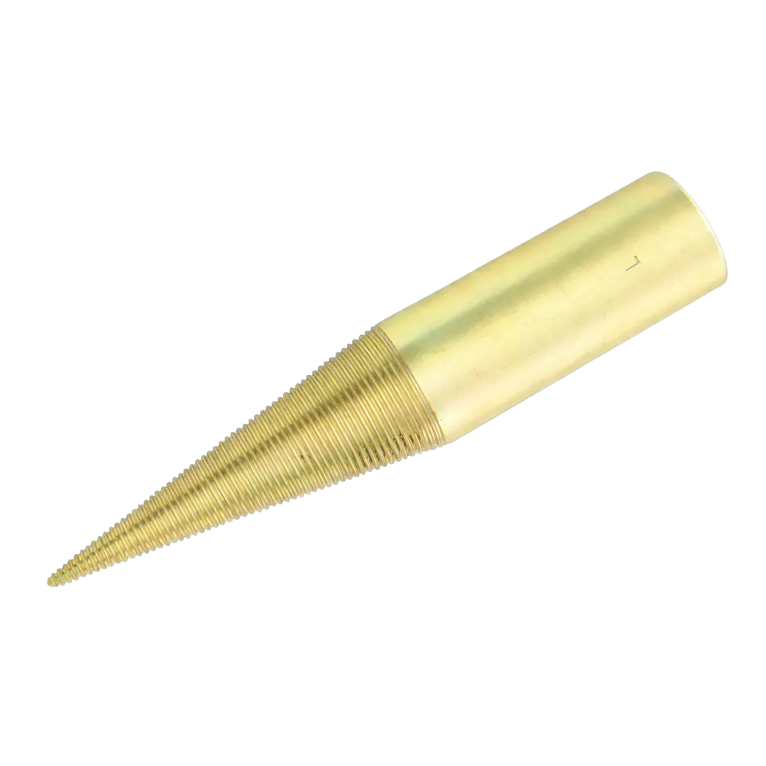 Golden wheel taper on blank background.