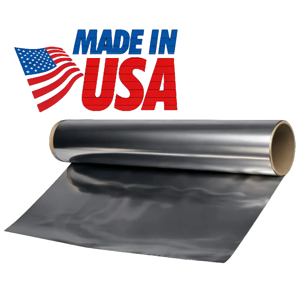 A roll of heat-treating material with 'Made in USA' and an American flag on a blank background.