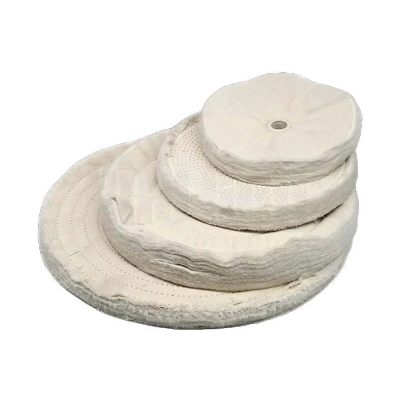 Buffing wheels on a blank background.