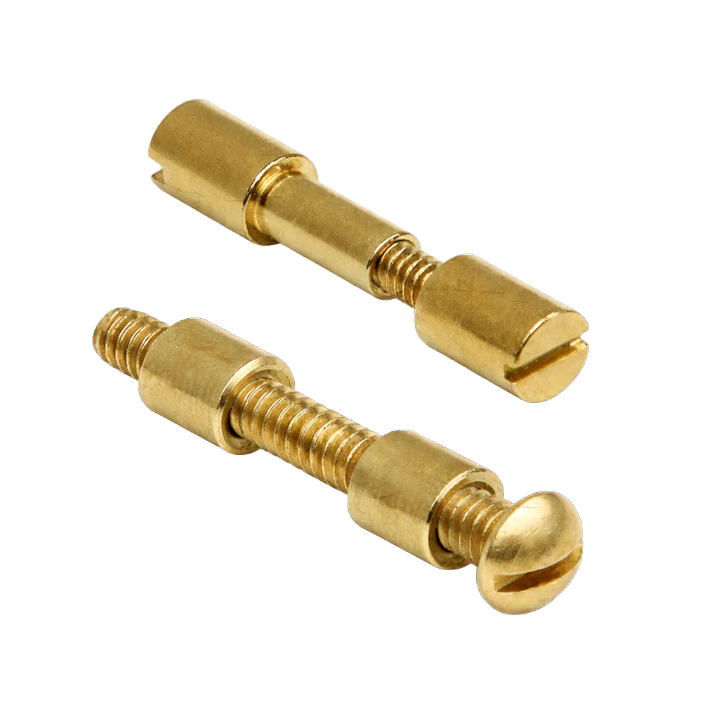 Gold knife bolt on a blank background.