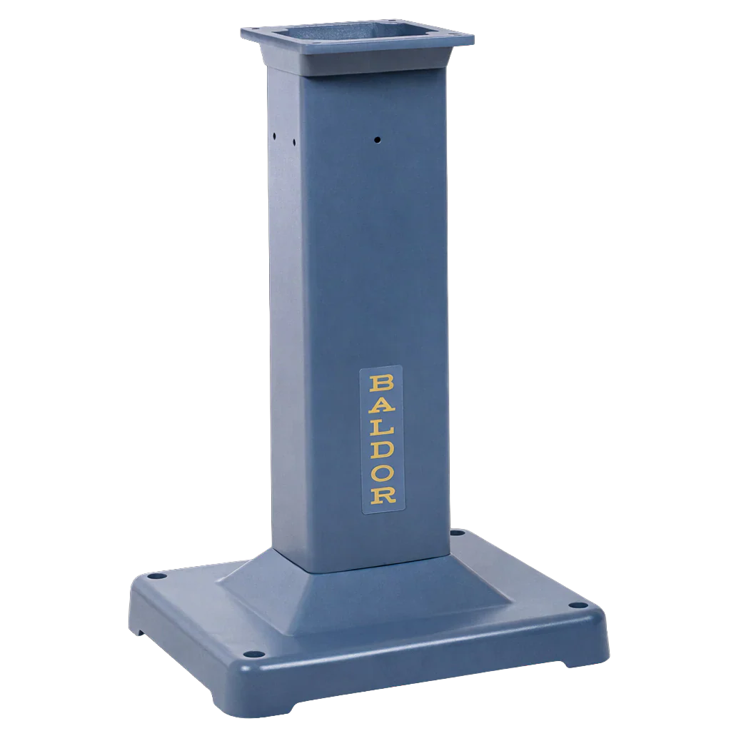 Dusty blue pedestal on a blank background.