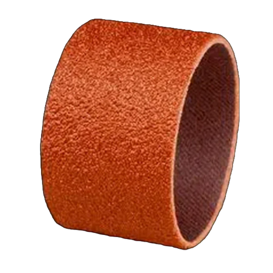Red spiral band on a blank background.