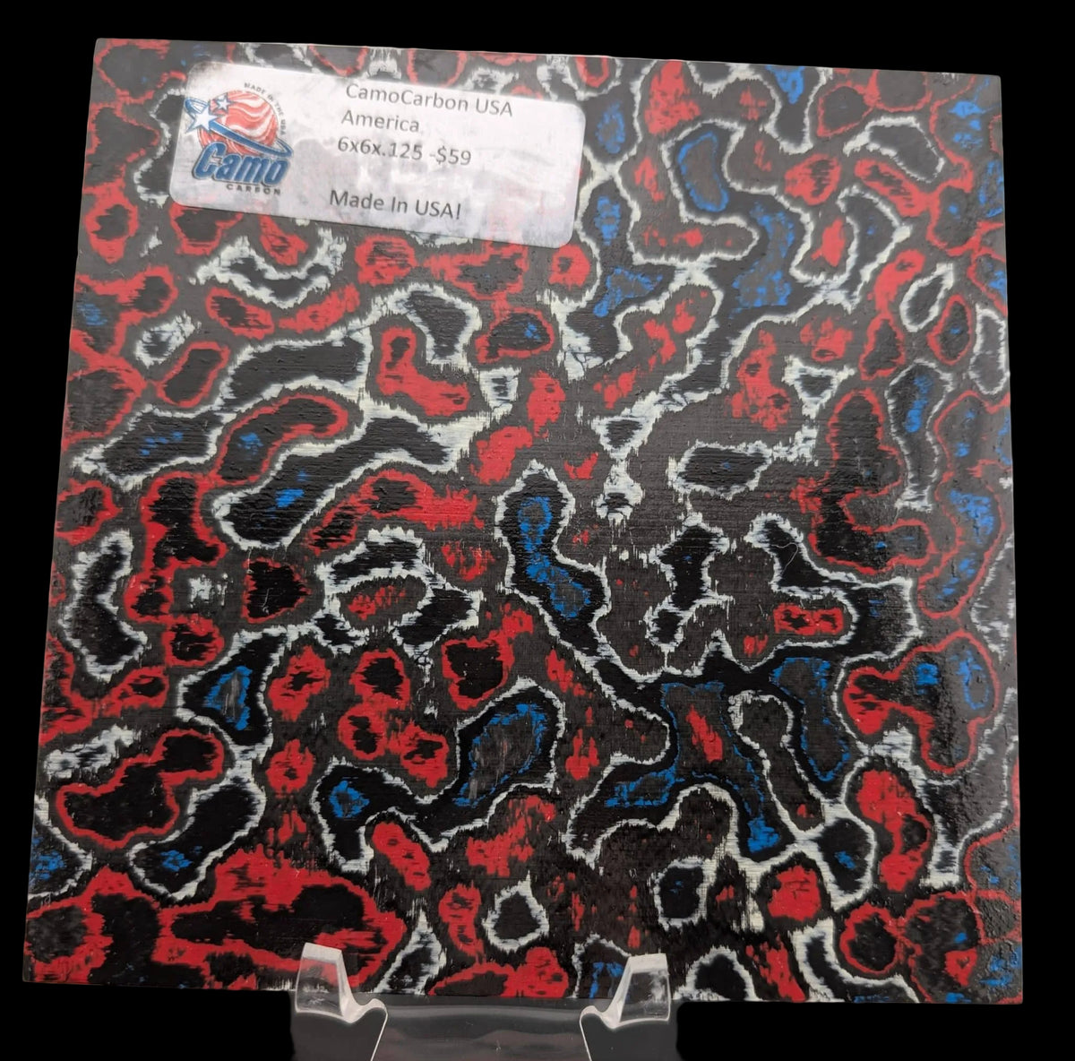6" x 6" x .125" Camo Carbon "America"