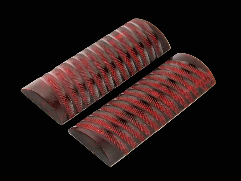 Impala-Jigged Red Buffalo Horn Scales - 5" x 1-1/2" x 3/8"