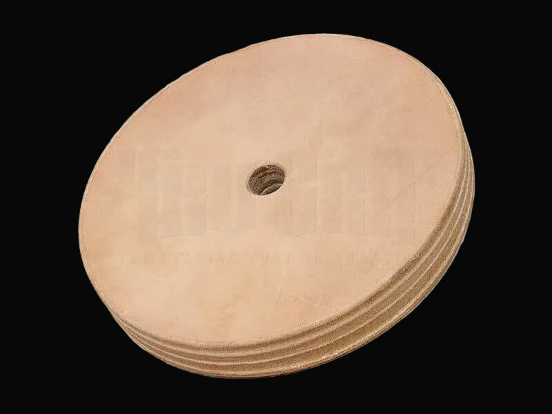 8" x 1" x 3/4" Solid Leather Wheel