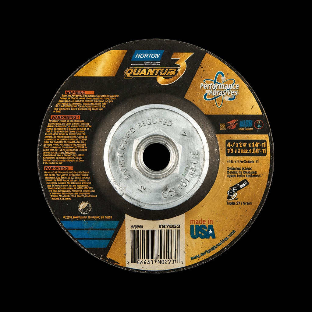 4-1/2" x 1/4" x 5/8"- 11 Quantum 3 Type 27 Depressed Center Grinding Wheel