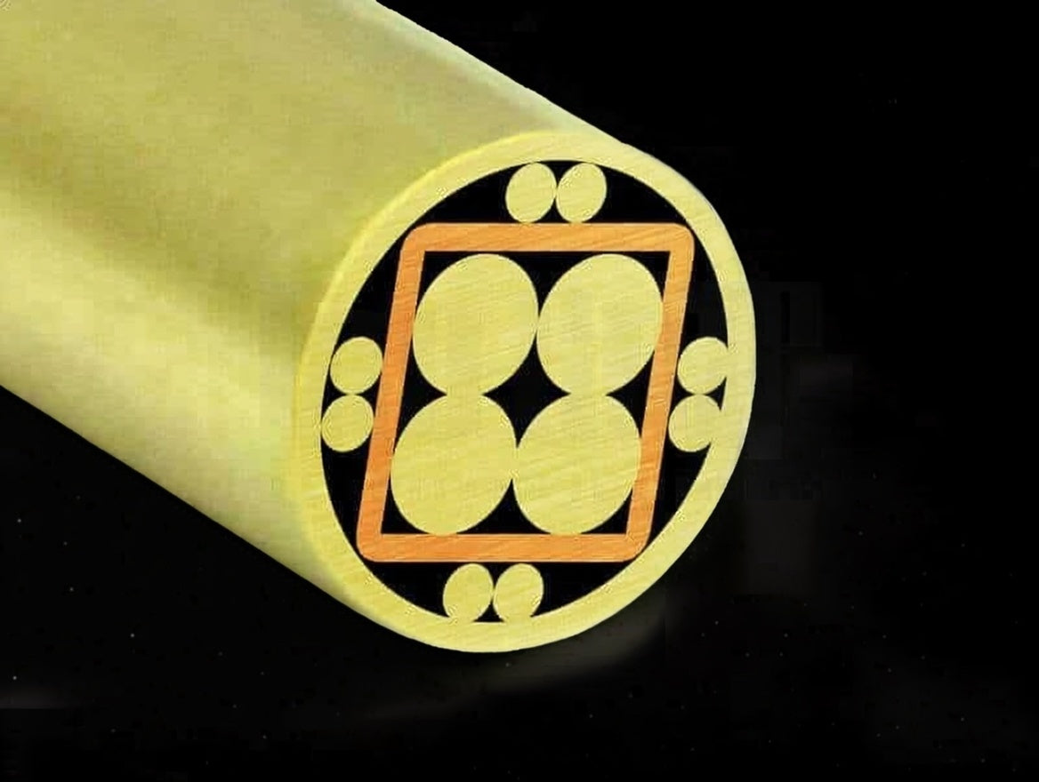 1/4 x 12" Mosaic Pin Brass/Brass/Copper # 14B02