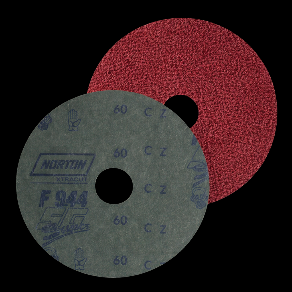 4-1/2 x 7/8 - 60 F944 Red Heat Ceramic Resin Fiber Discs 25/Box